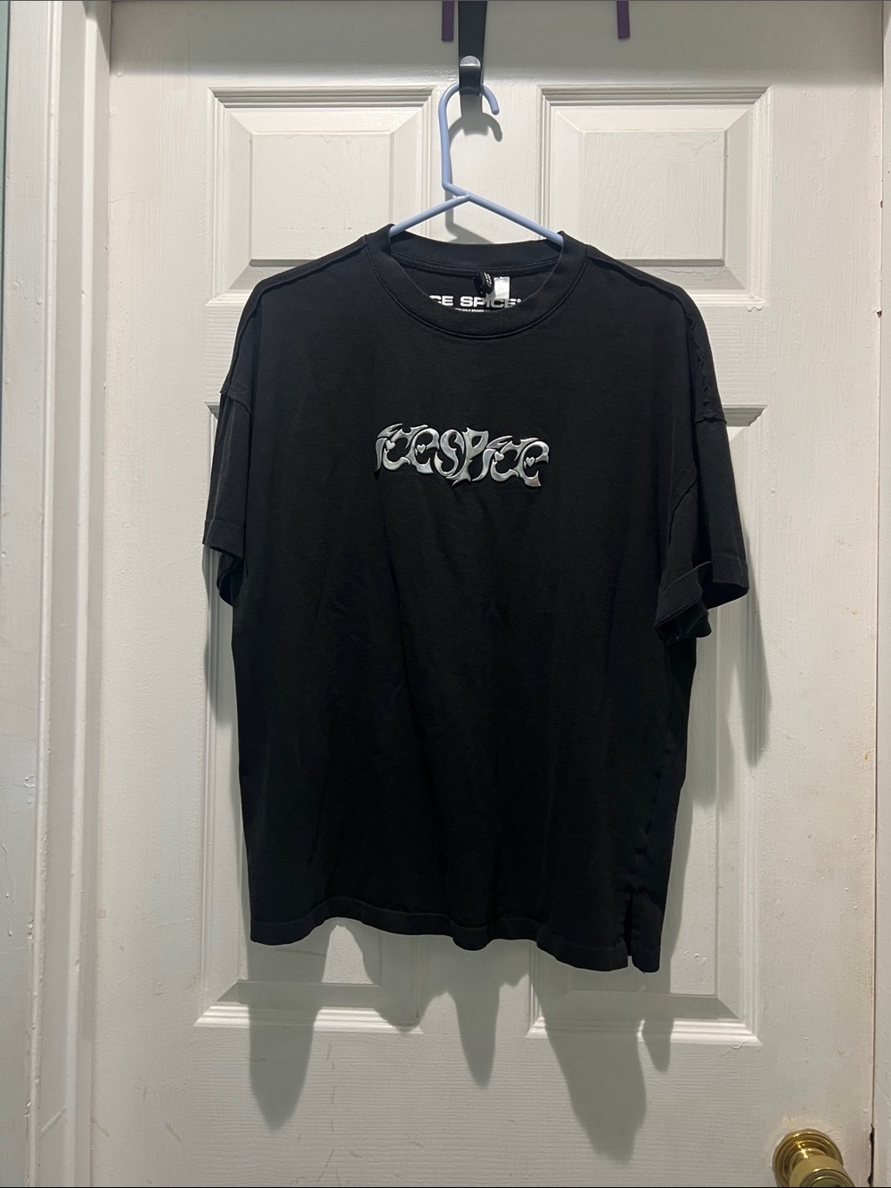 H&M Black Short Sleeve Tee with Silver Graphic Ice Spice